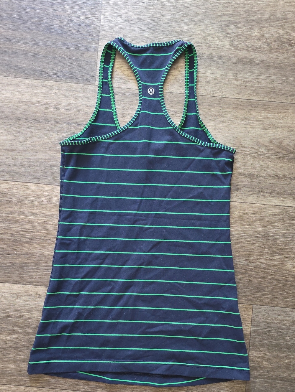 lululemon athletica Navy Blue & Green Stripe Racerback Tank